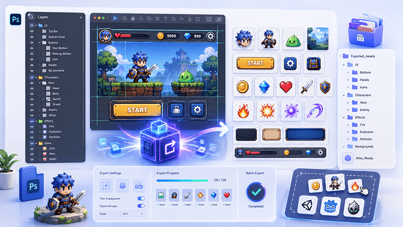 PSD Layer Exporter Guide: Export Game UI Assets from Photoshop Files