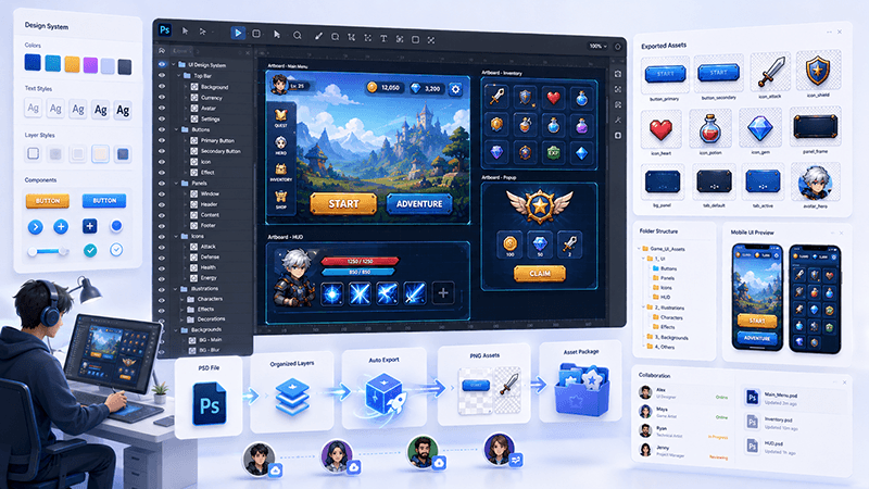 How to Batch Export PSD Layers to PNG for Game Development