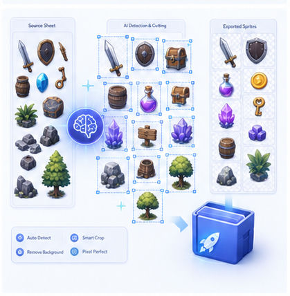 AI Sprite Cutter for Game Icons and Props: Turn White-Background Art into Usable PNGs