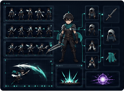 How to Organize Idle, Walk, Attack, Skills, Attachments, and VFX in One Character Workbench